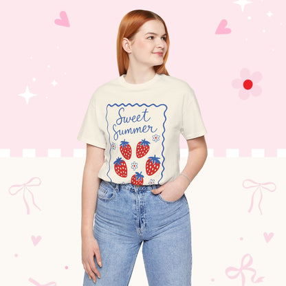 Sweet Summer Strawberry Tee — Cute Fruit Graphic Shirt