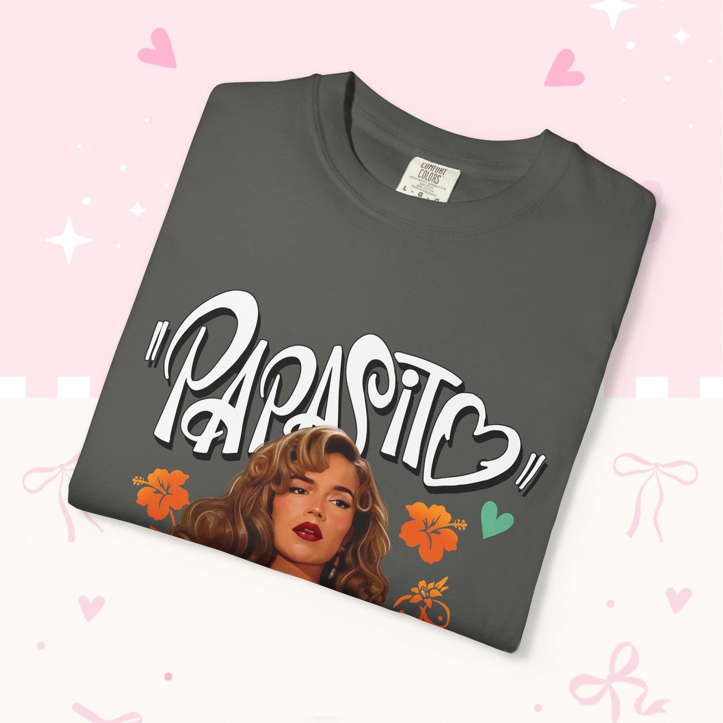 Graphic T-Shirt — "Papasito" Retro Beach Babe Tee with KG Script