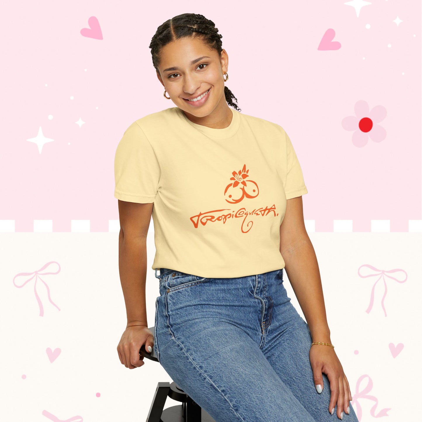 KG Fan T-Shirt — Orange Floral Concert Tee