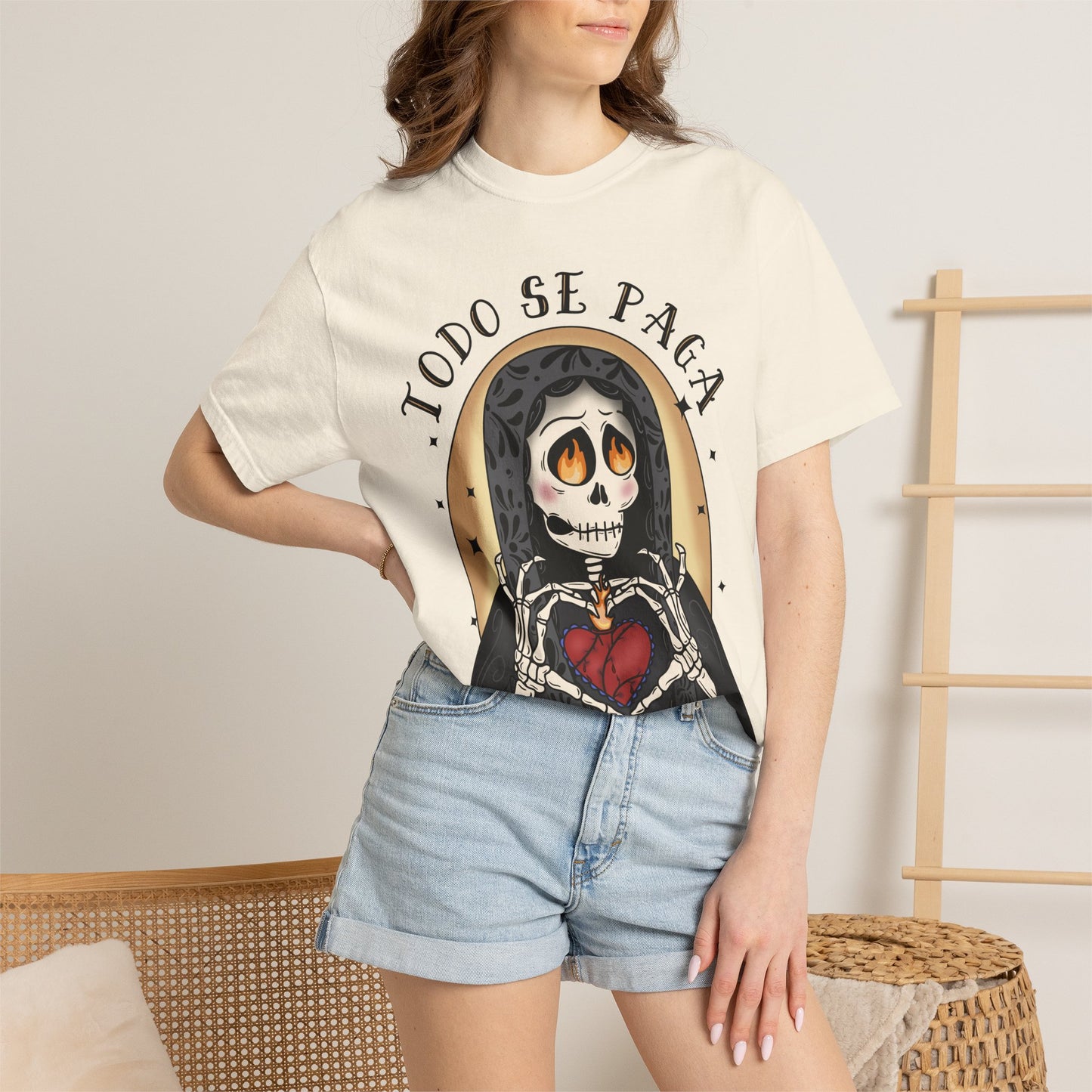 T-Shirt — Día de los Muertos Skeleton Heart Graphic (Todo Se Paga)
