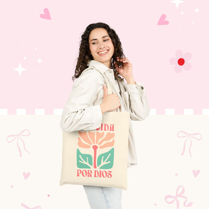 Tote Bag — «Elegida Por Dios» Floral Canvas Tote | Spanish Faith Gift