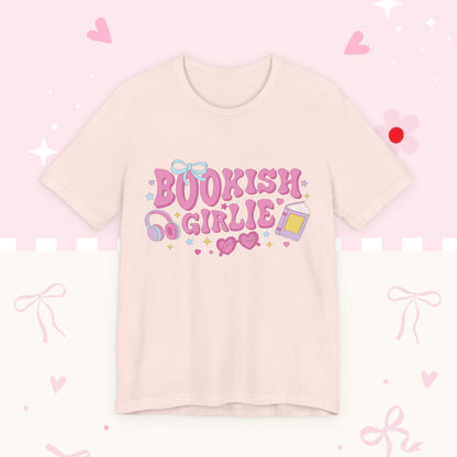 Bookish Girlie Tee — Cute Pink Reading T‑Shirt for Book Lovers