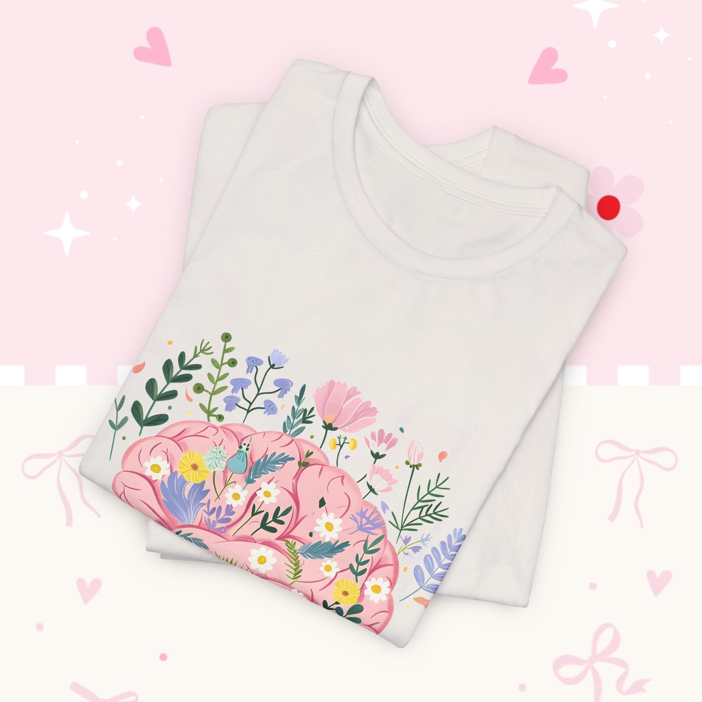 Anxiety Awareness Tee — "Your Anxiety Is a Lying B" Floral Brain Graphic