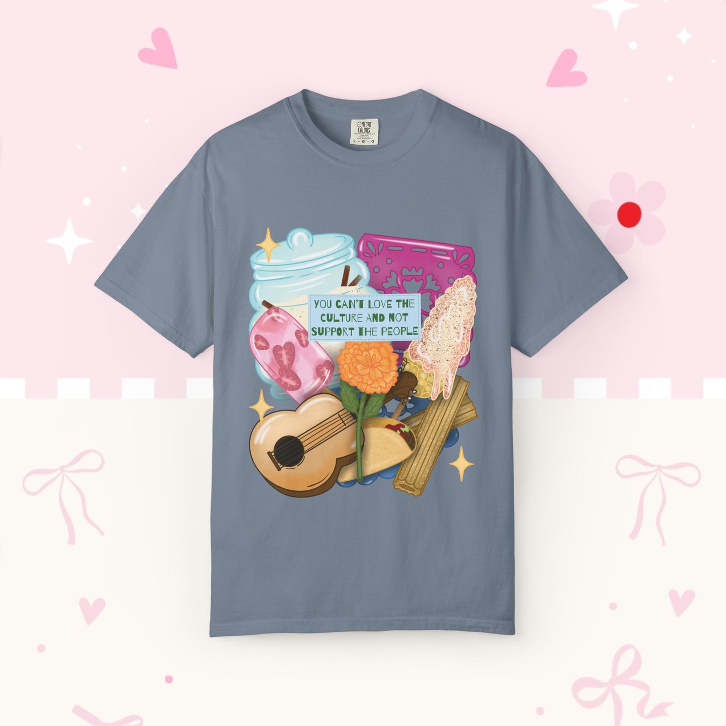 T-Shirt — Hispanic Culture Floral & Instrument Graphic