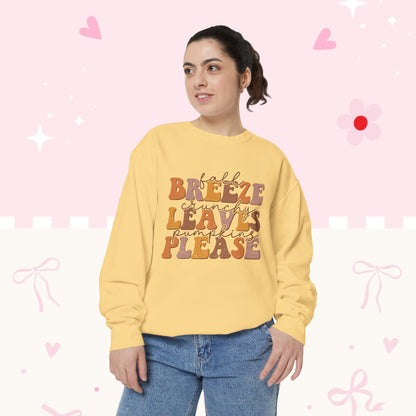 Breeze Leaves Please Sweatshirt — Cozy Autumn Graphic Pullover