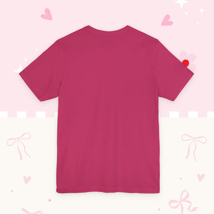 Cake Cutie Tee — “Bookish Girlie” Pink Strawberry Graphic T‑Shirt