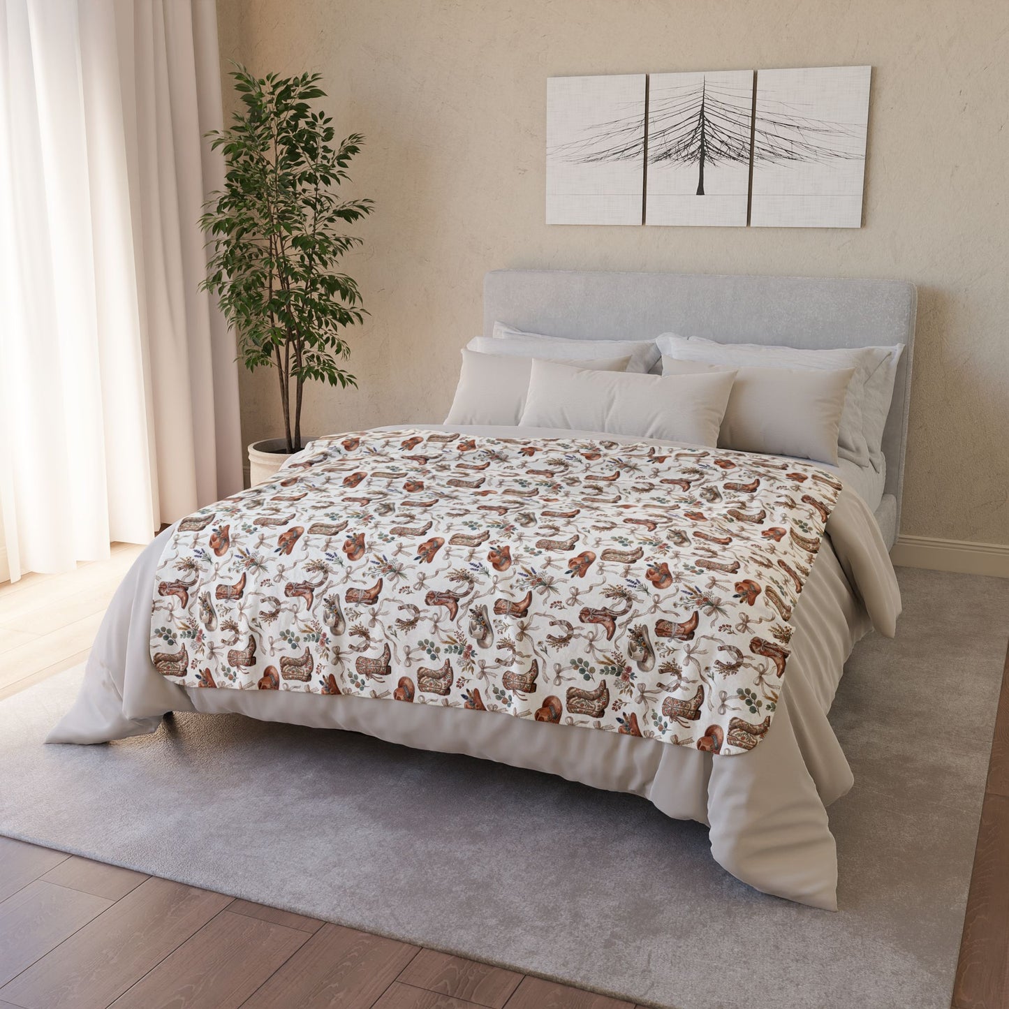 Sherpa Blanket — Cozy Western Fleece Throw
