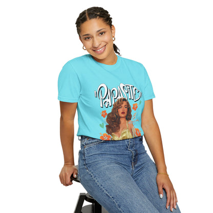 Graphic T-Shirt — "Papasito" Retro Beach Babe Tee with KG Script