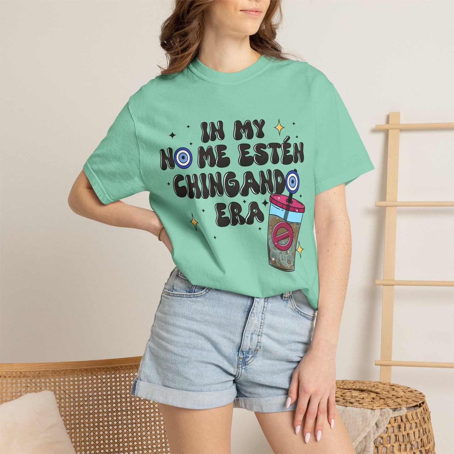 Graphic Tee — "En mi no me estén chingando era" Spanish Sassy T-Shirt with Bubble Tea Graphic