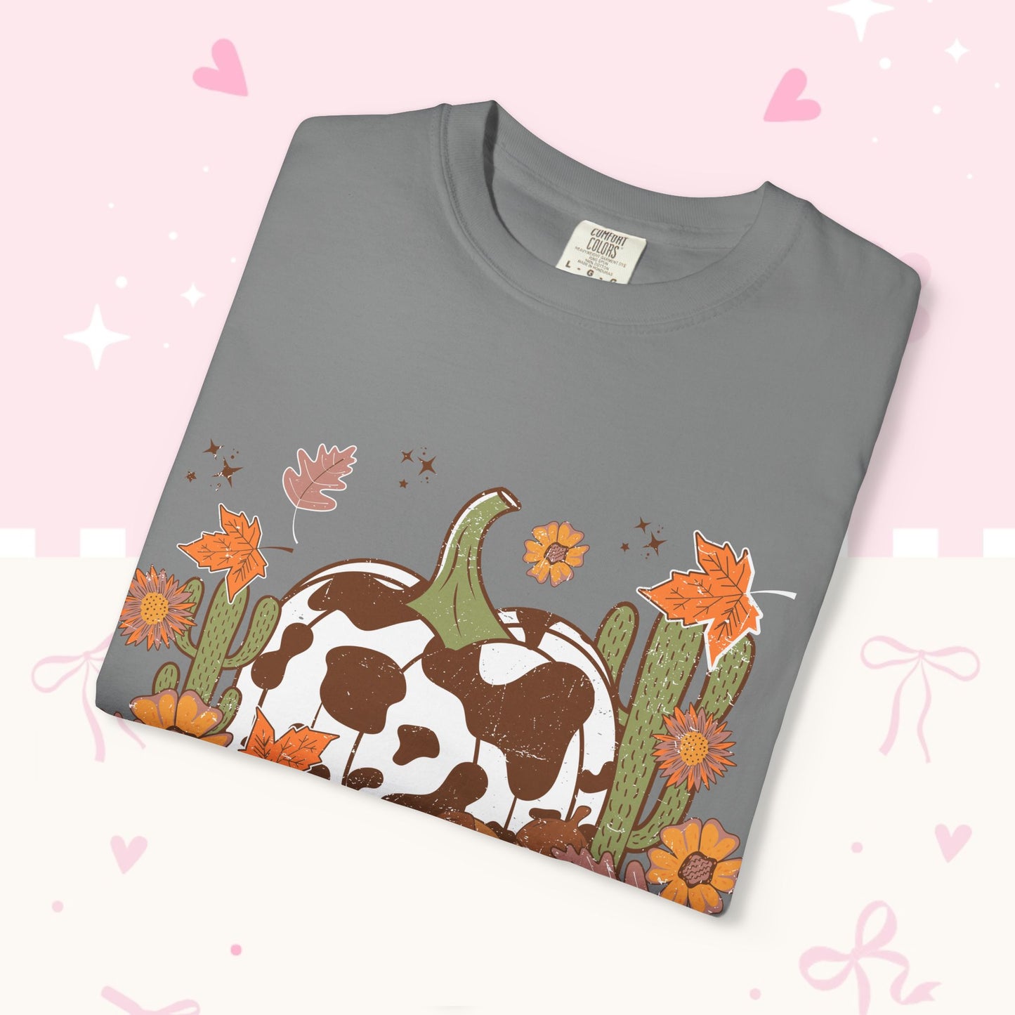 Howdy Fall T-Shirt — Cow Print Pumpkin Autumn Tee