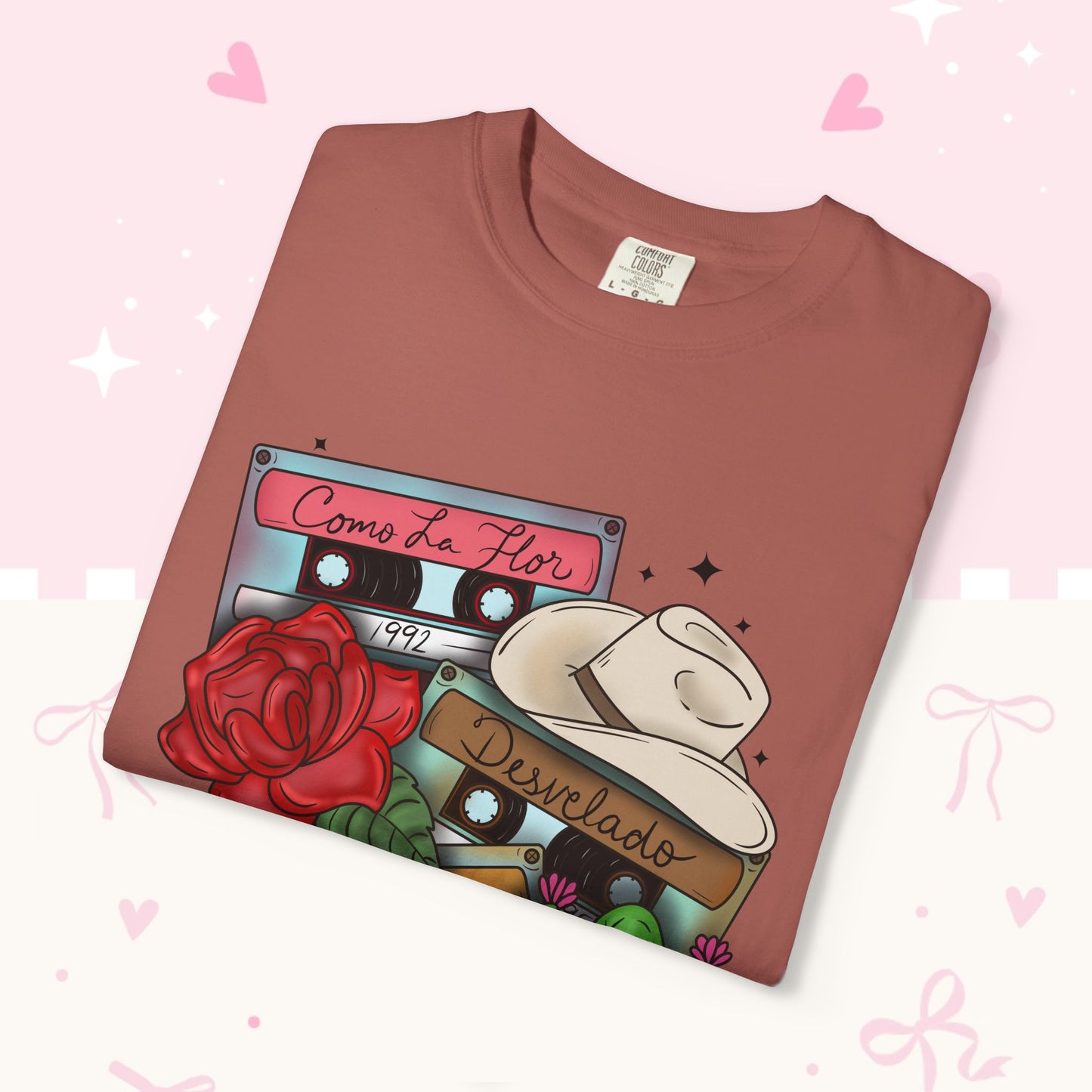 Retro Cassette & Cactus T-Shirt — 'Canción de Amor' Vintage Mexican Music Tee