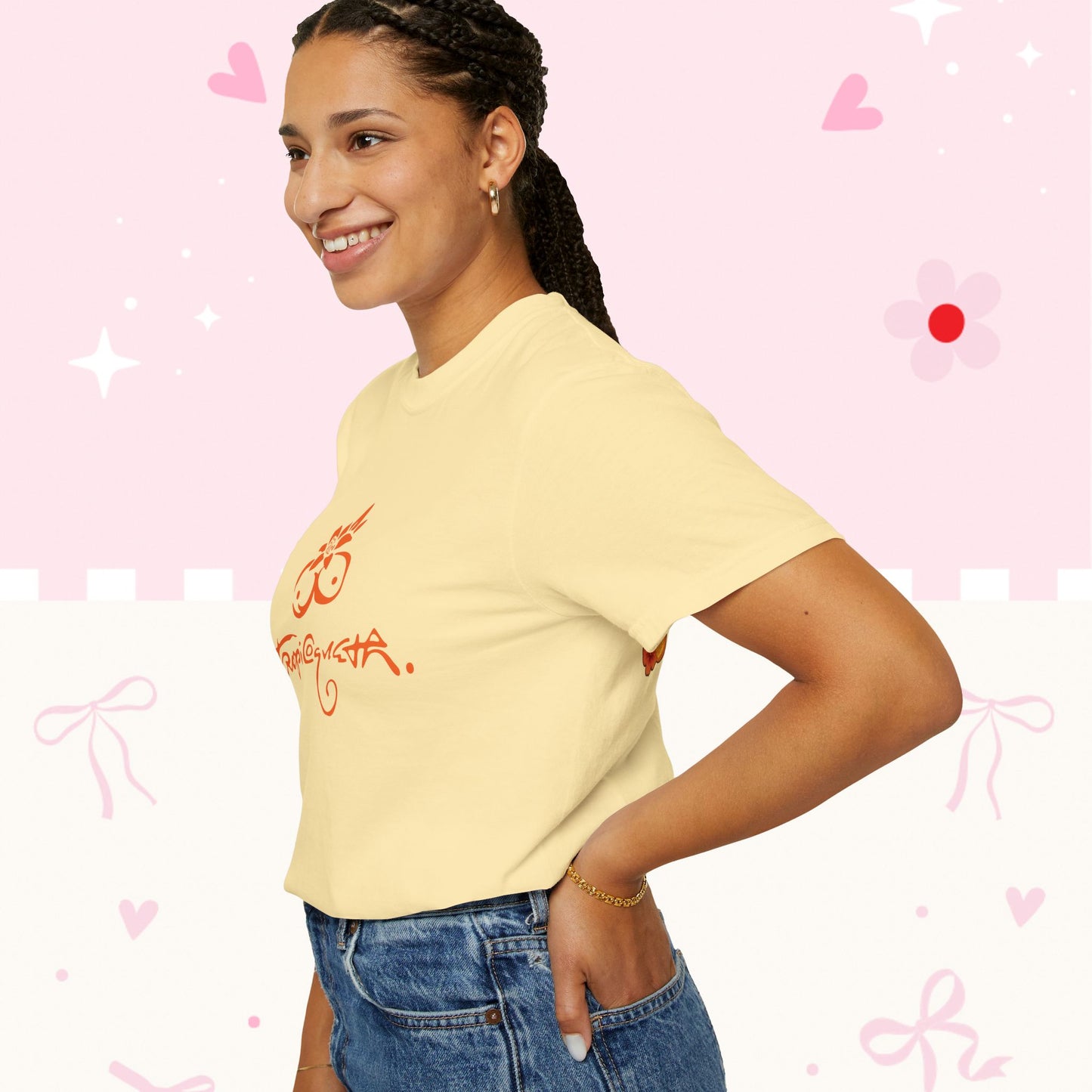KG Fan T-Shirt — Orange Floral Concert Tee