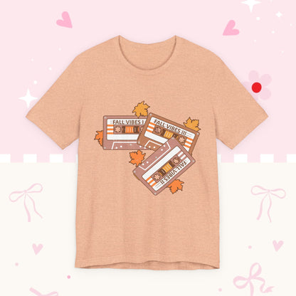 Fall Vibes Cassette Tee — Retro Autumn Leaves T‑Shirt