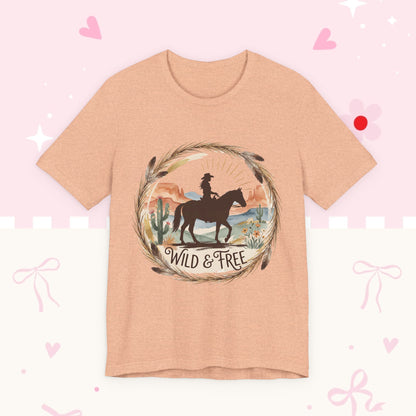 Wild & Free Cowboy T-Shirt — Western Horse Graphic Tee