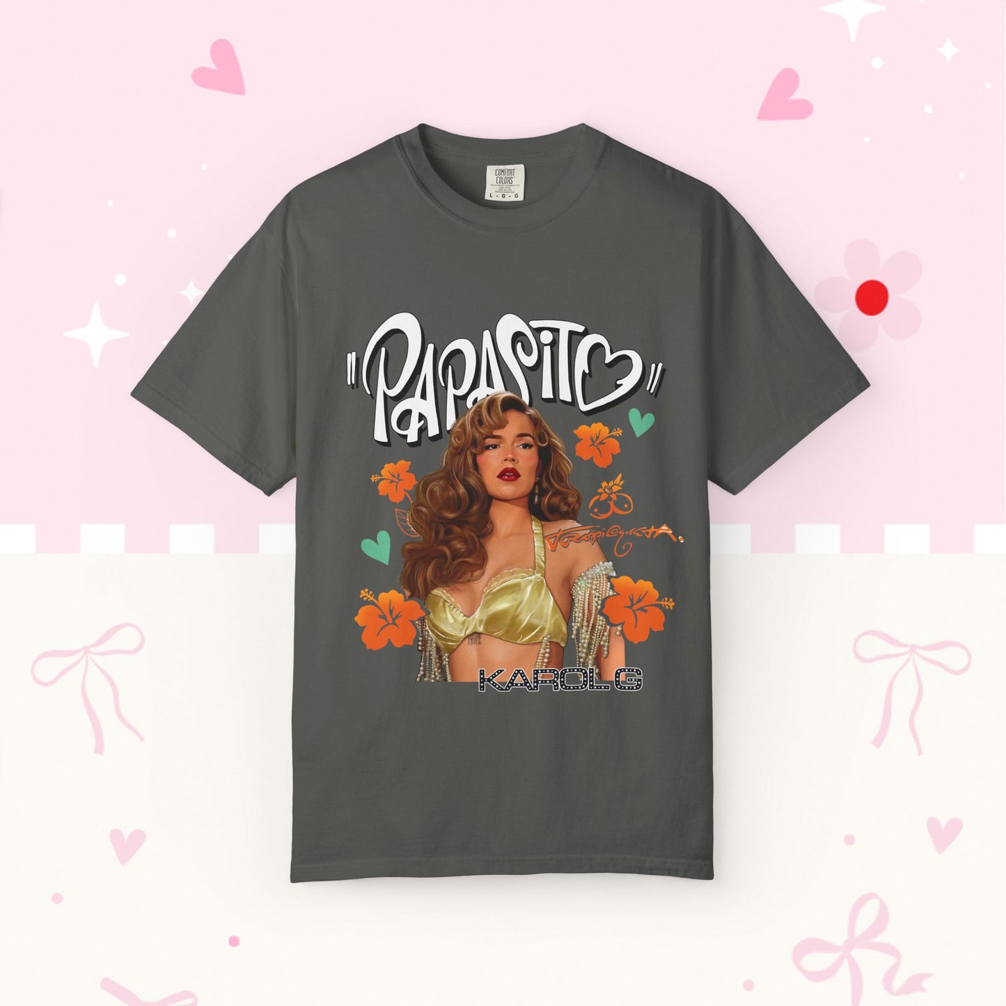 Graphic T-Shirt — "Papasito" Retro Beach Babe Tee with KG Script
