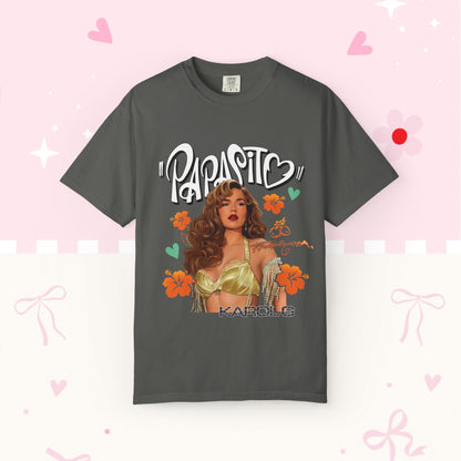 Graphic T-Shirt — "Papasito" Retro Beach Babe Tee with KG Script