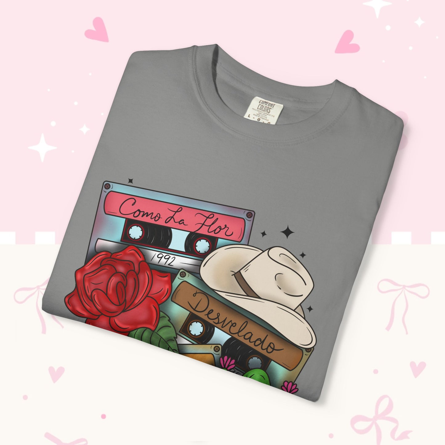 Retro Cassette & Cactus T-Shirt — 'Canción de Amor' Vintage Mexican Music Tee