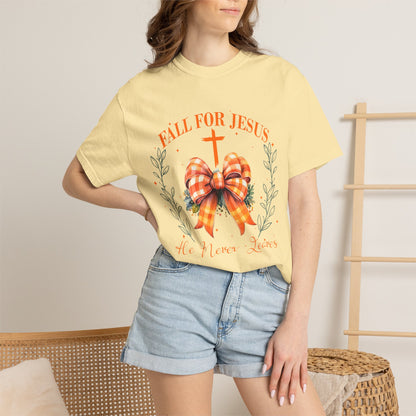Fall for Jesus T-Shirt - "He Loves You" Christian Faith Tee