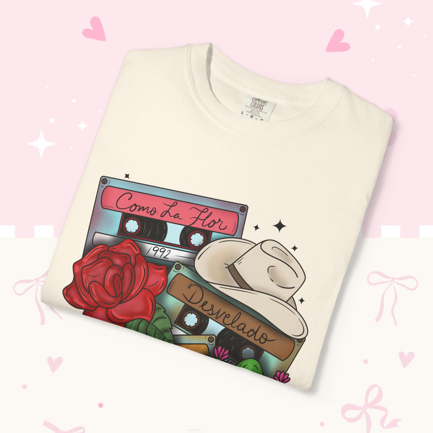 Retro Cassette & Cactus T-Shirt — 'Canción de Amor' Vintage Mexican Music Tee