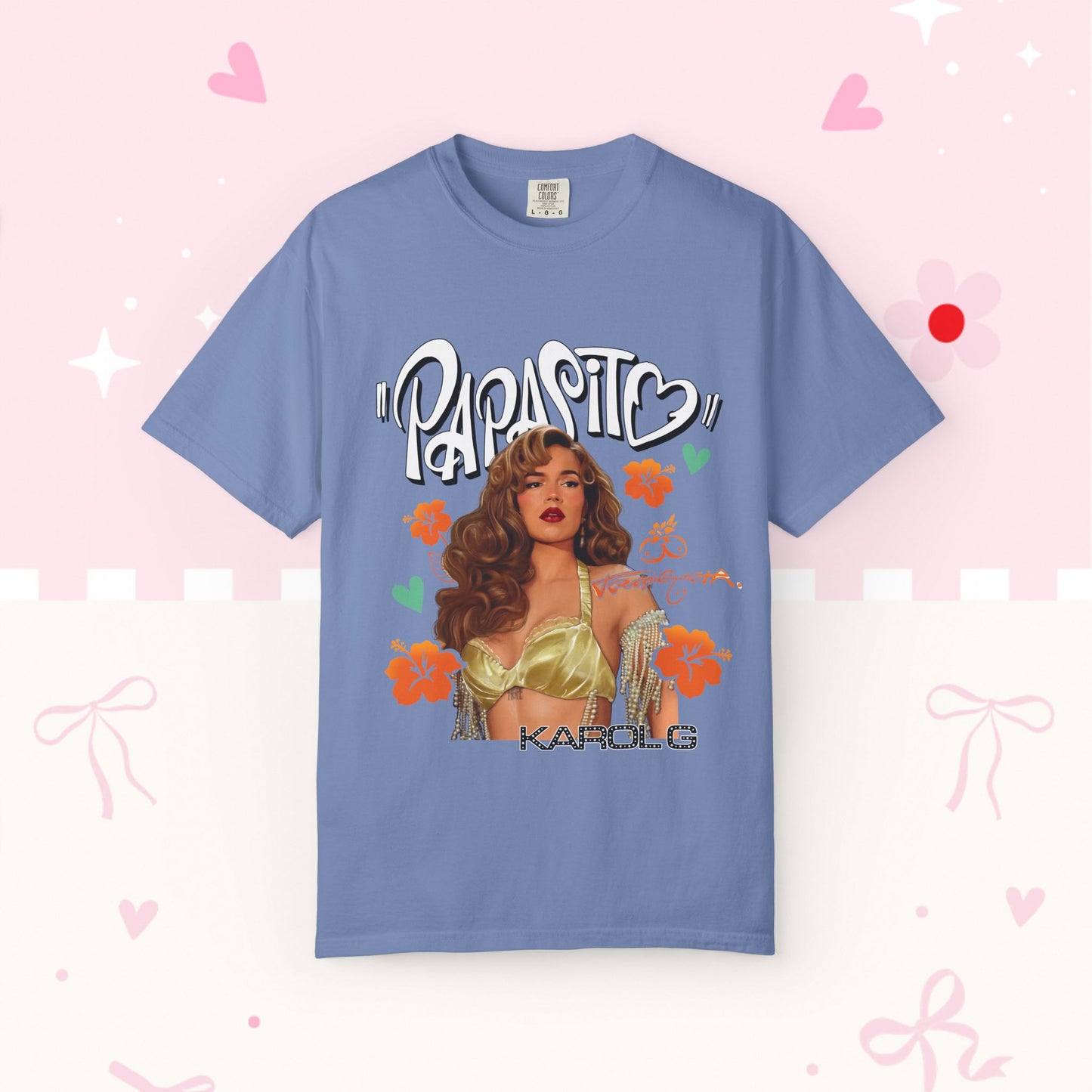 Graphic T-Shirt — "Papasito" Retro Beach Babe Tee with KG Script