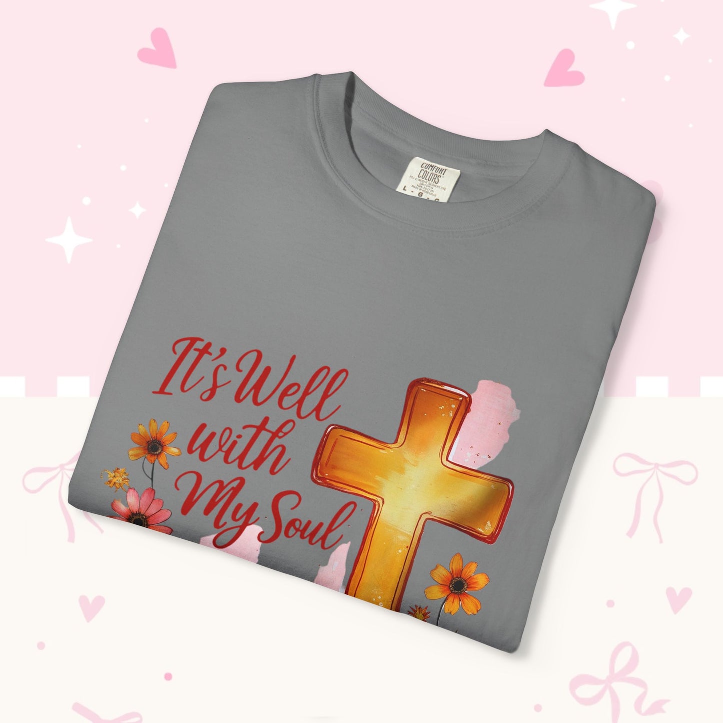It's Well With My Soul T-Shirt — Christian Fall Pumpkin Cross Tee