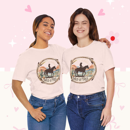 Wild & Free Cowboy T-Shirt — Western Horse Graphic Tee