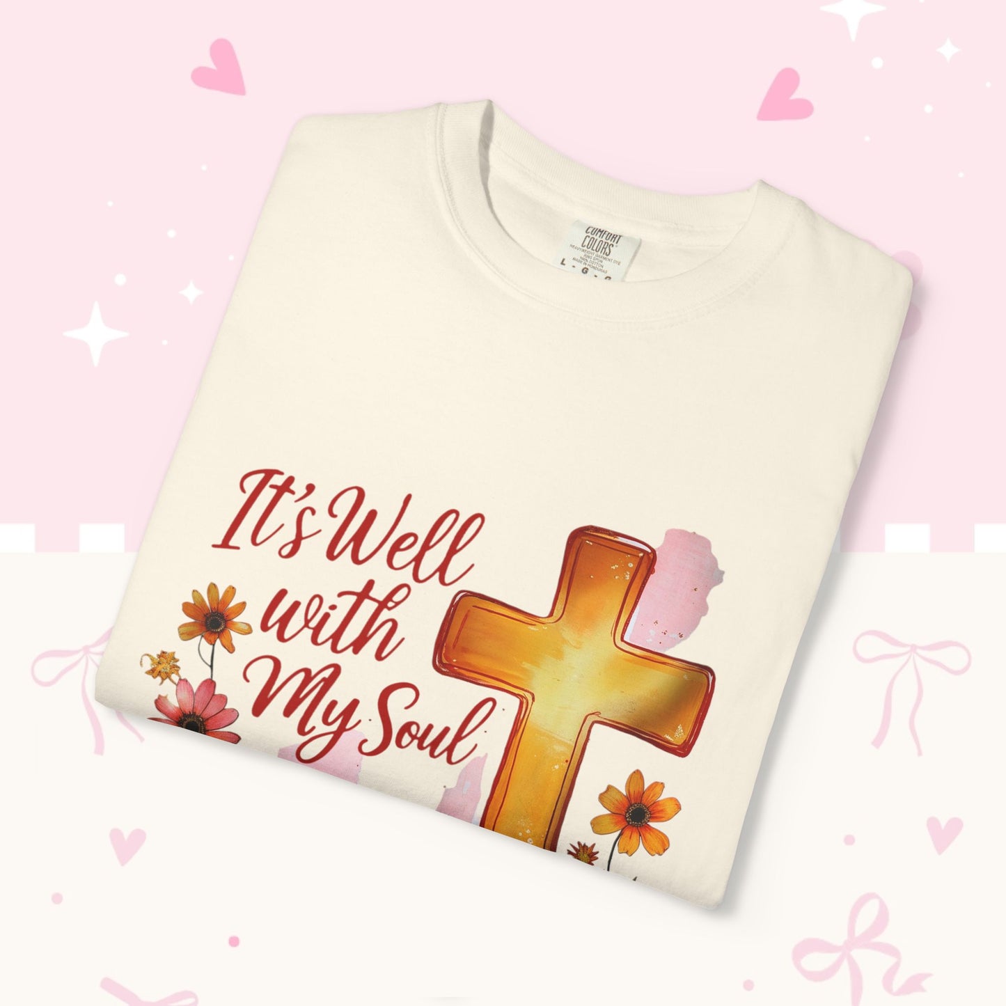 It's Well With My Soul T-Shirt — Christian Fall Pumpkin Cross Tee
