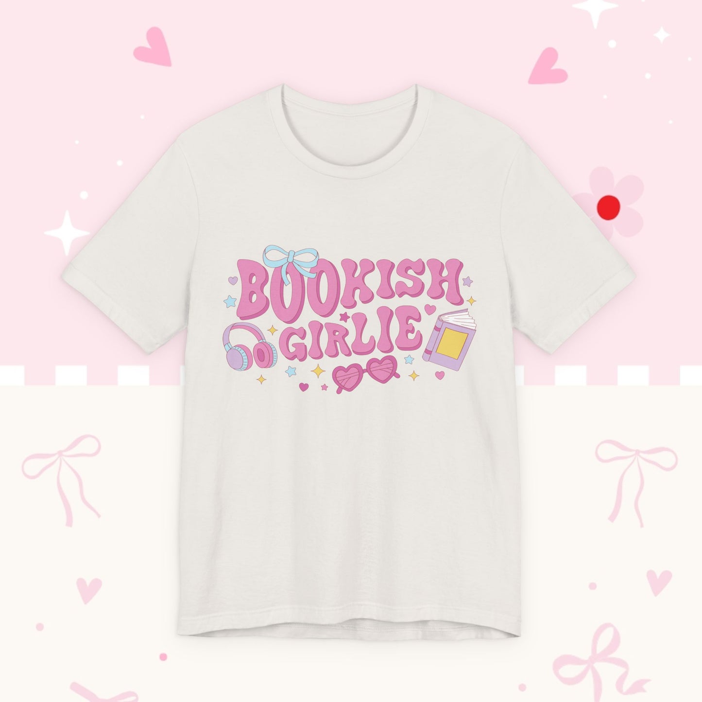 Bookish Girlie Tee — Cute Pink Reading T‑Shirt for Book Lovers