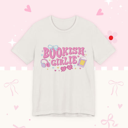 Bookish Girlie Tee — Cute Pink Reading T‑Shirt for Book Lovers