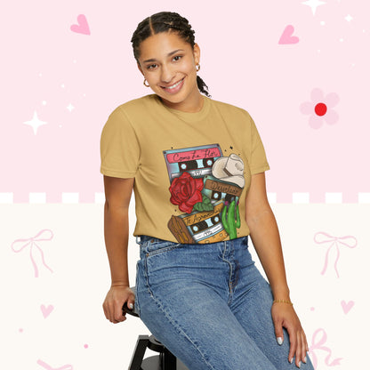 Retro Cassette & Cactus T-Shirt — 'Canción de Amor' Vintage Mexican Music Tee