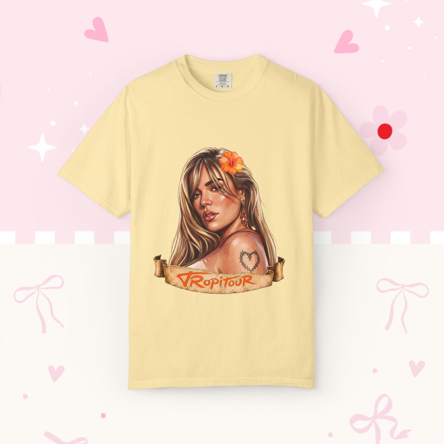 T-Shirt • Tropitour Latina Forever Graphic Tee — Floral Retro Portrait