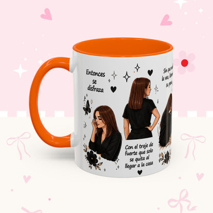 Inspirational Spanish Quote Accent Coffee Mug — 'Ella baila, descansa, se ríe sola'