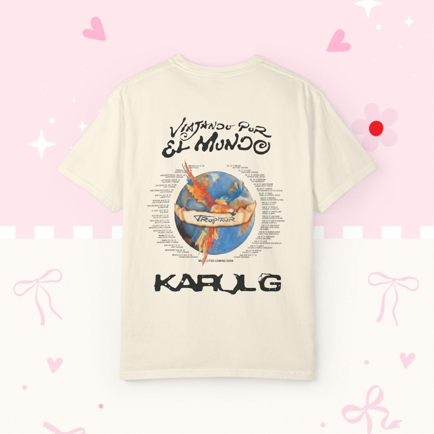 Vintage Tour T-Shirt — KG "Viajando por el Mundo" Graphic Tee