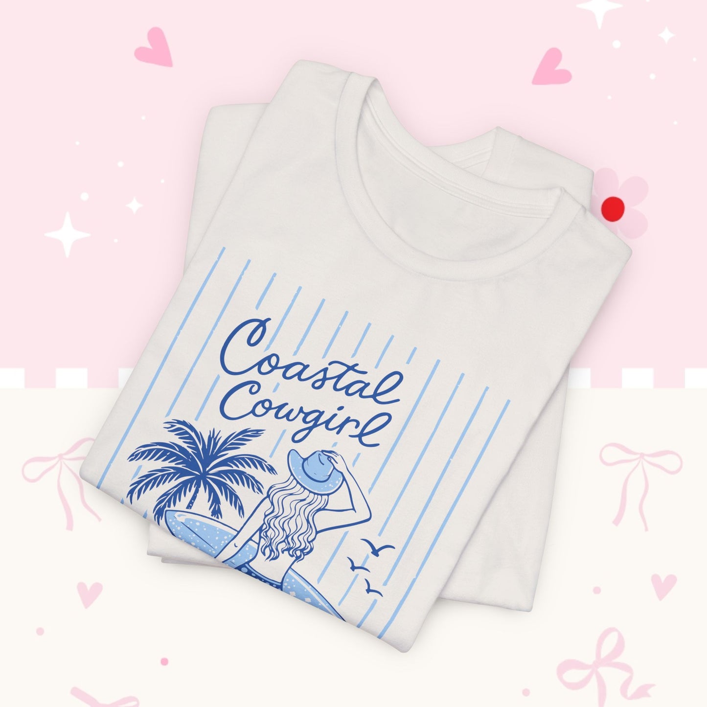 Coastal Cowgirl Graphic Tee – Retro Surf Girl Shirt