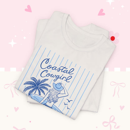 Coastal Cowgirl Graphic Tee – Retro Surf Girl Shirt