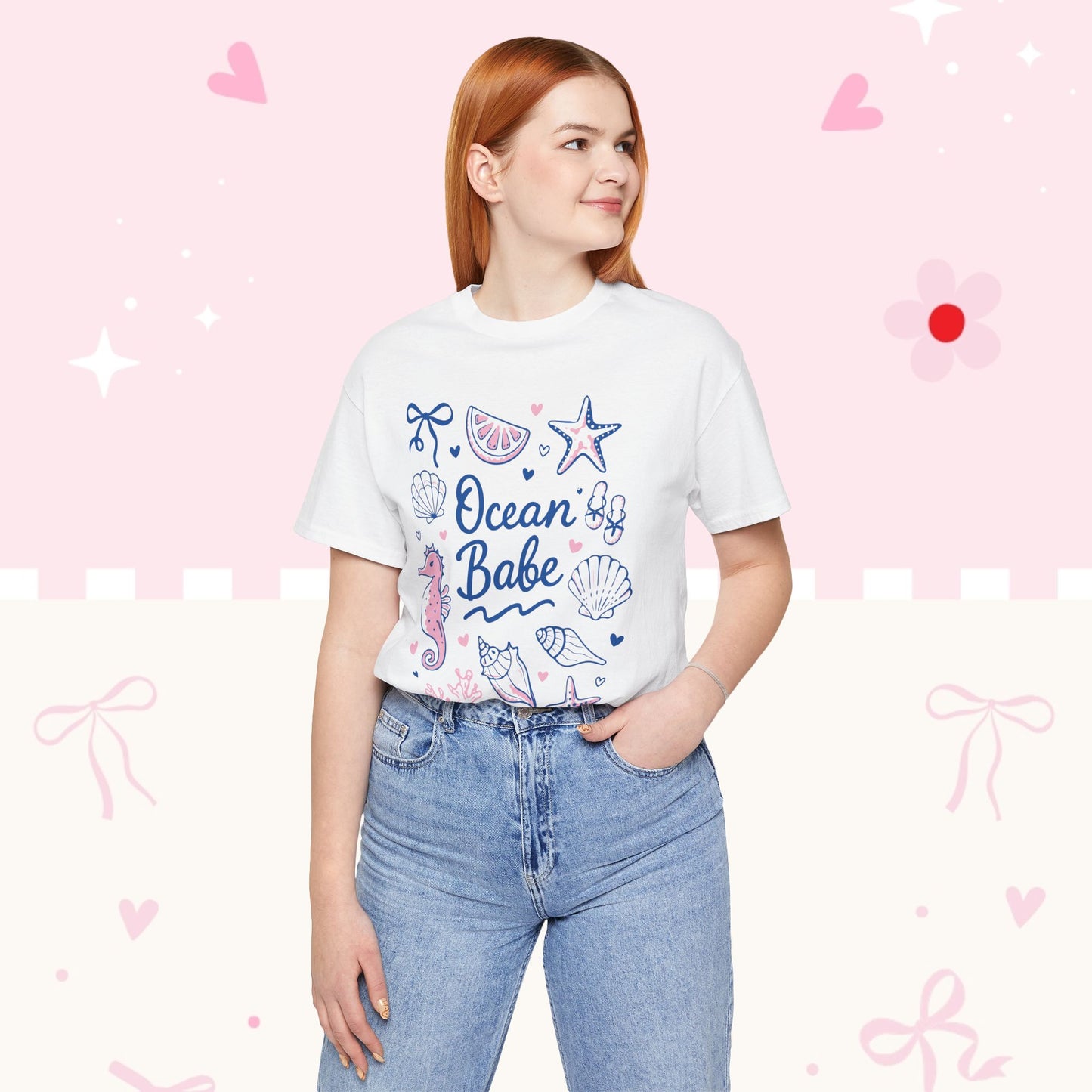Ocean Babe T-Shirt — Cute Seashell & Seahorse Graphic Tee