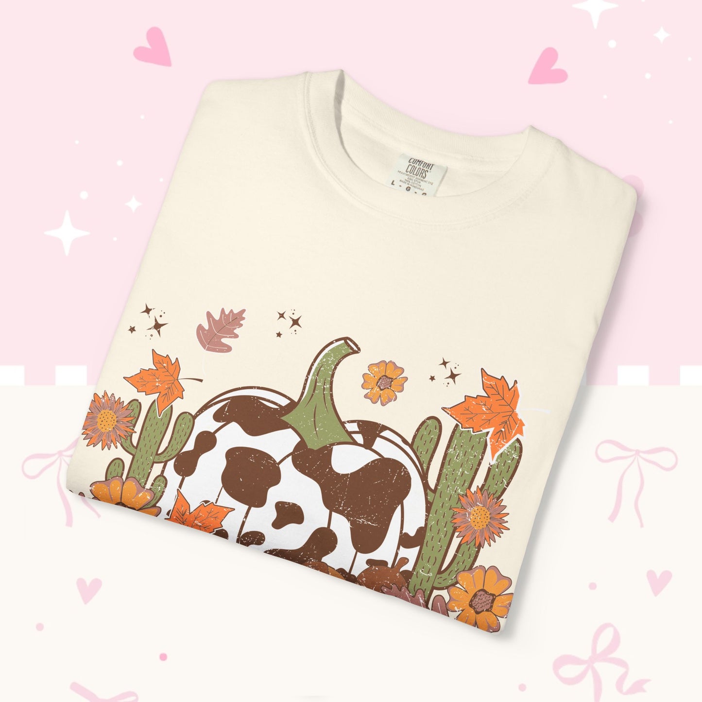Howdy Fall T-Shirt — Cow Print Pumpkin Autumn Tee