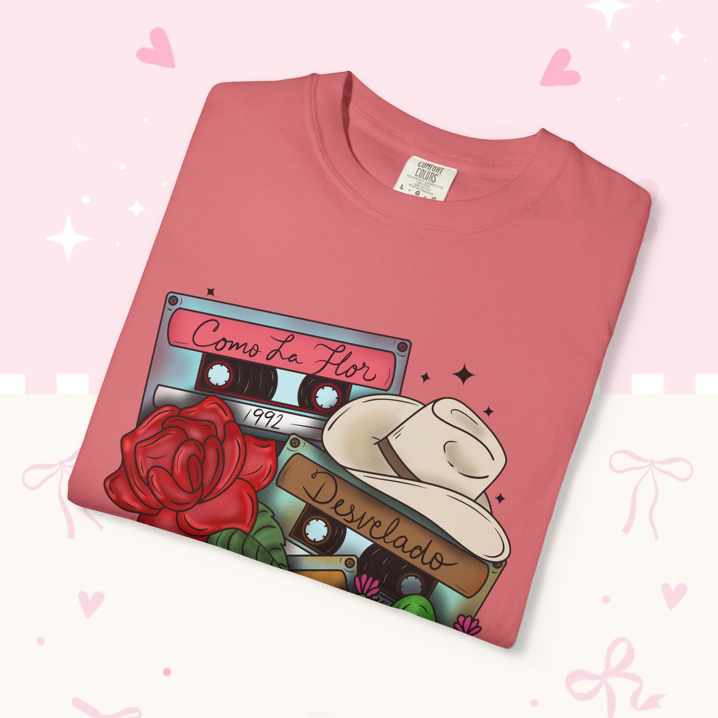 Retro Cassette & Cactus T-Shirt — 'Canción de Amor' Vintage Mexican Music Tee