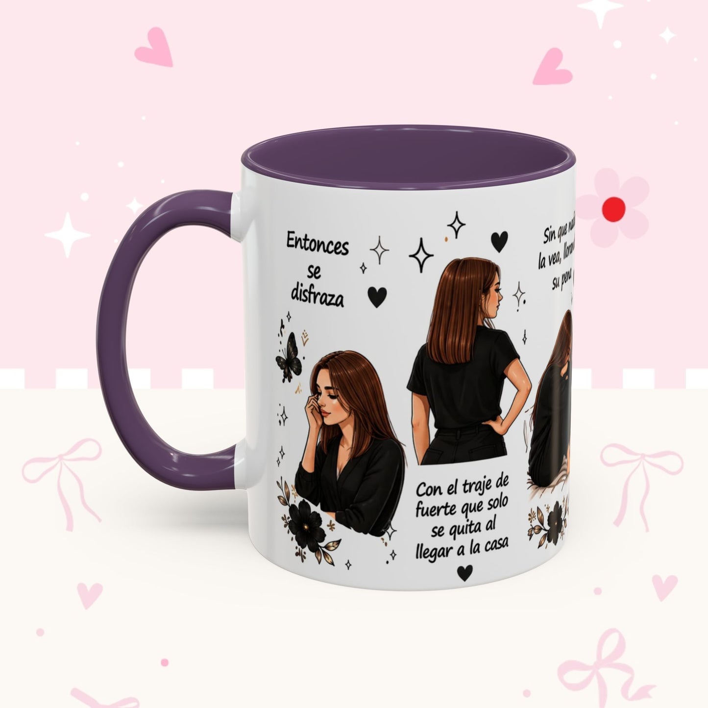 Inspirational Spanish Quote Accent Coffee Mug — 'Ella baila, descansa, se ríe sola'