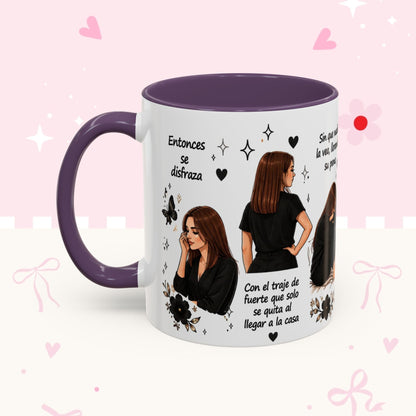 Inspirational Spanish Quote Accent Coffee Mug — 'Ella baila, descansa, se ríe sola'