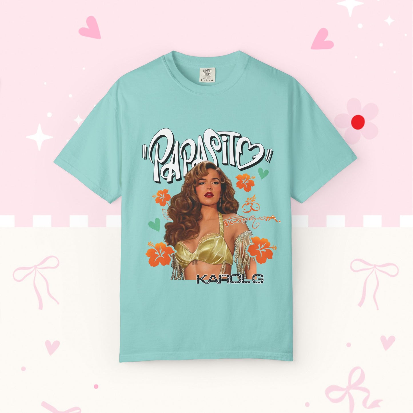 Graphic T-Shirt — "Papasito" Retro Beach Babe Tee with KG Script