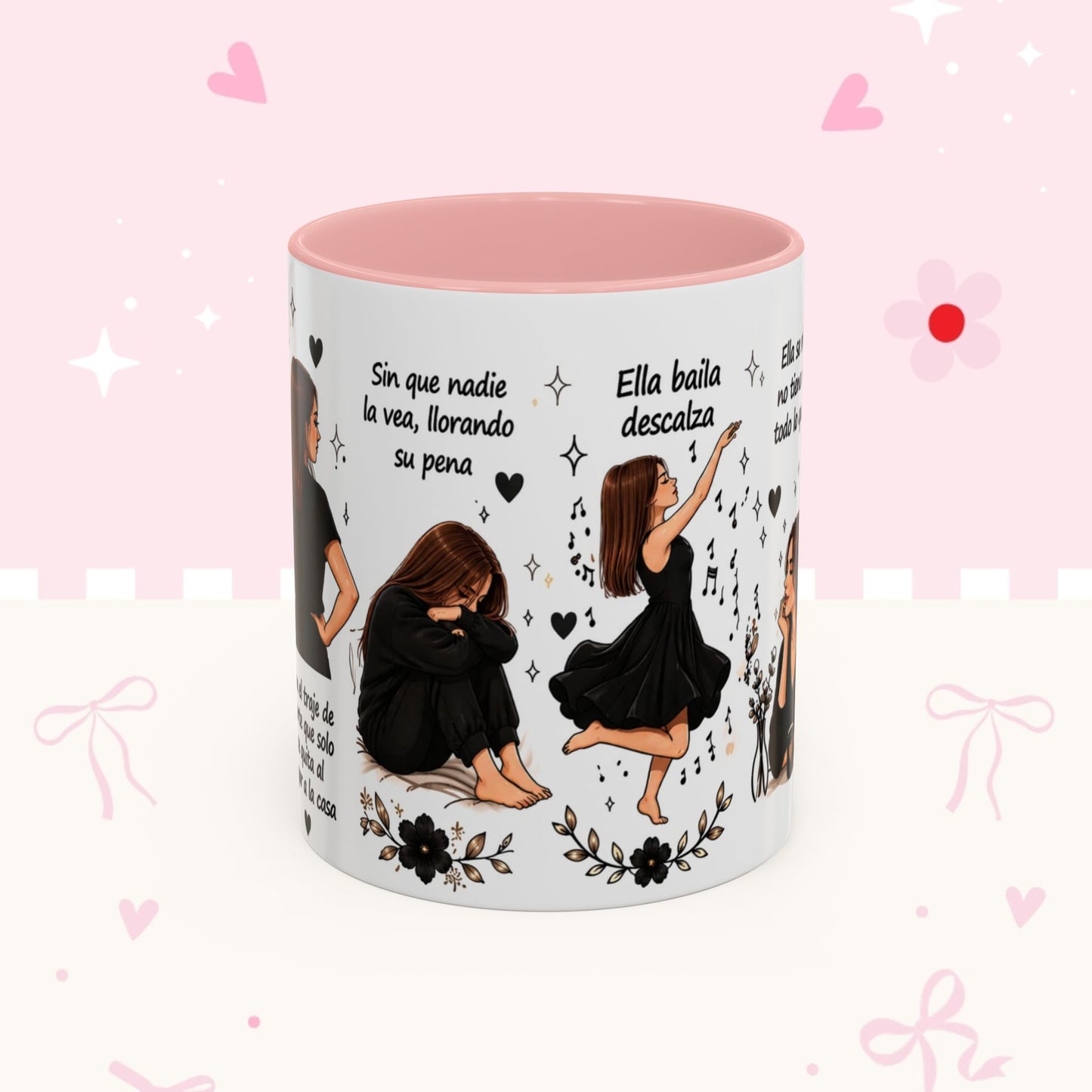 Inspirational Spanish Quote Accent Coffee Mug — 'Ella baila, descansa, se ríe sola'