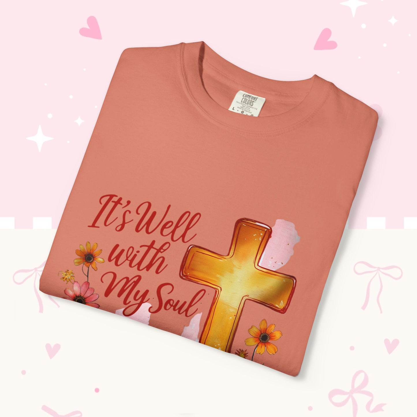 It's Well With My Soul T-Shirt — Christian Fall Pumpkin Cross Tee