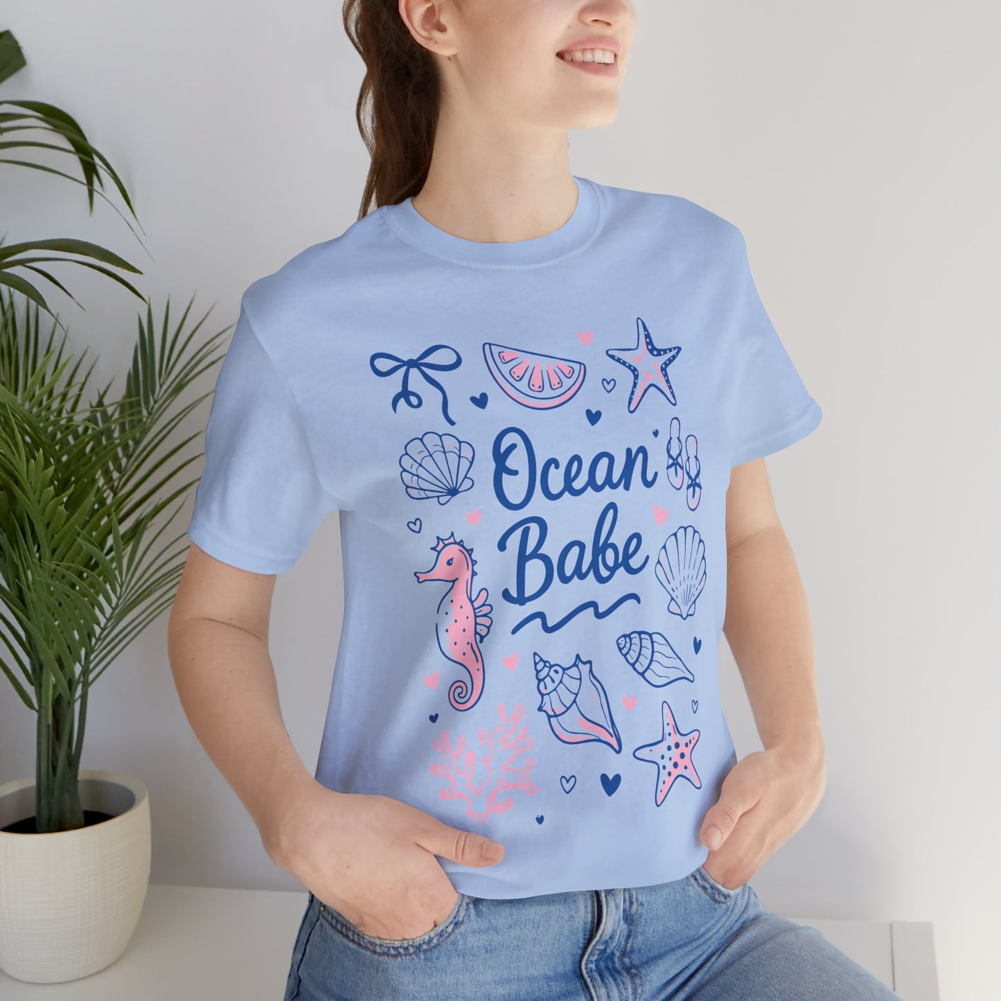 Ocean Babe T-Shirt — Cute Seashell & Seahorse Graphic Tee