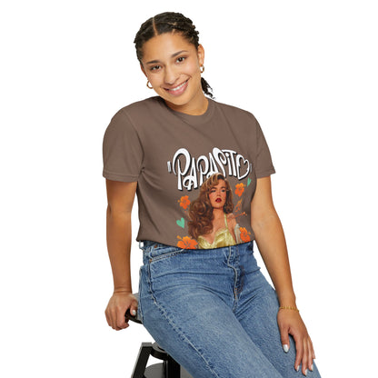 Graphic T-Shirt — "Papasito" Retro Beach Babe Tee with KG Script