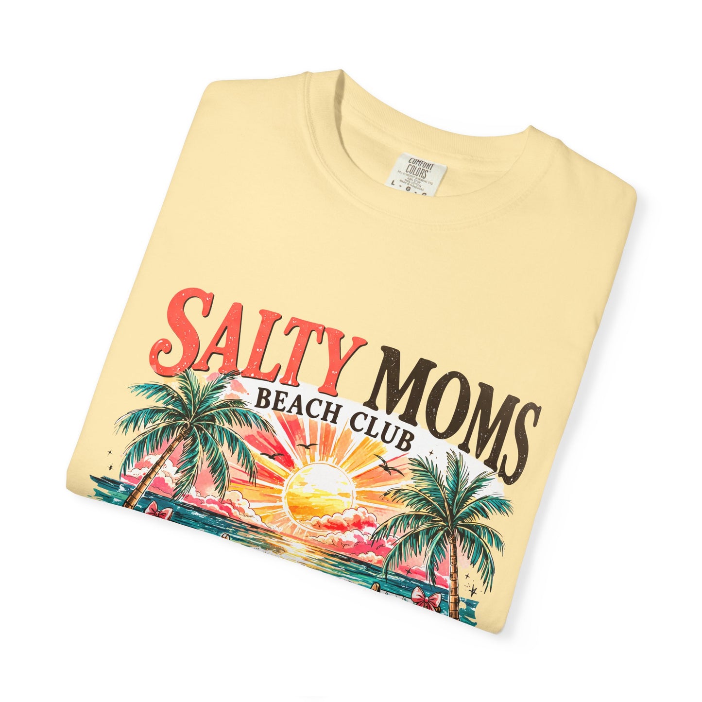 Salty Moms Beach Club T-Shirt — "Vacay Mode" Retro Palm Beach Tee
