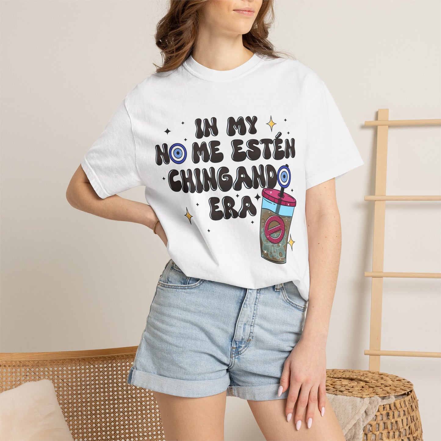 Graphic Tee — "En mi no me estén chingando era" Spanish Sassy T-Shirt with Bubble Tea Graphic