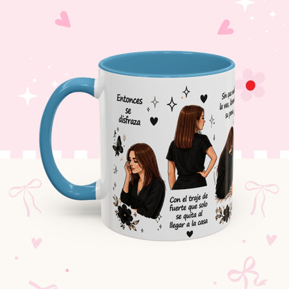 Inspirational Spanish Quote Accent Coffee Mug — 'Ella baila, descansa, se ríe sola'