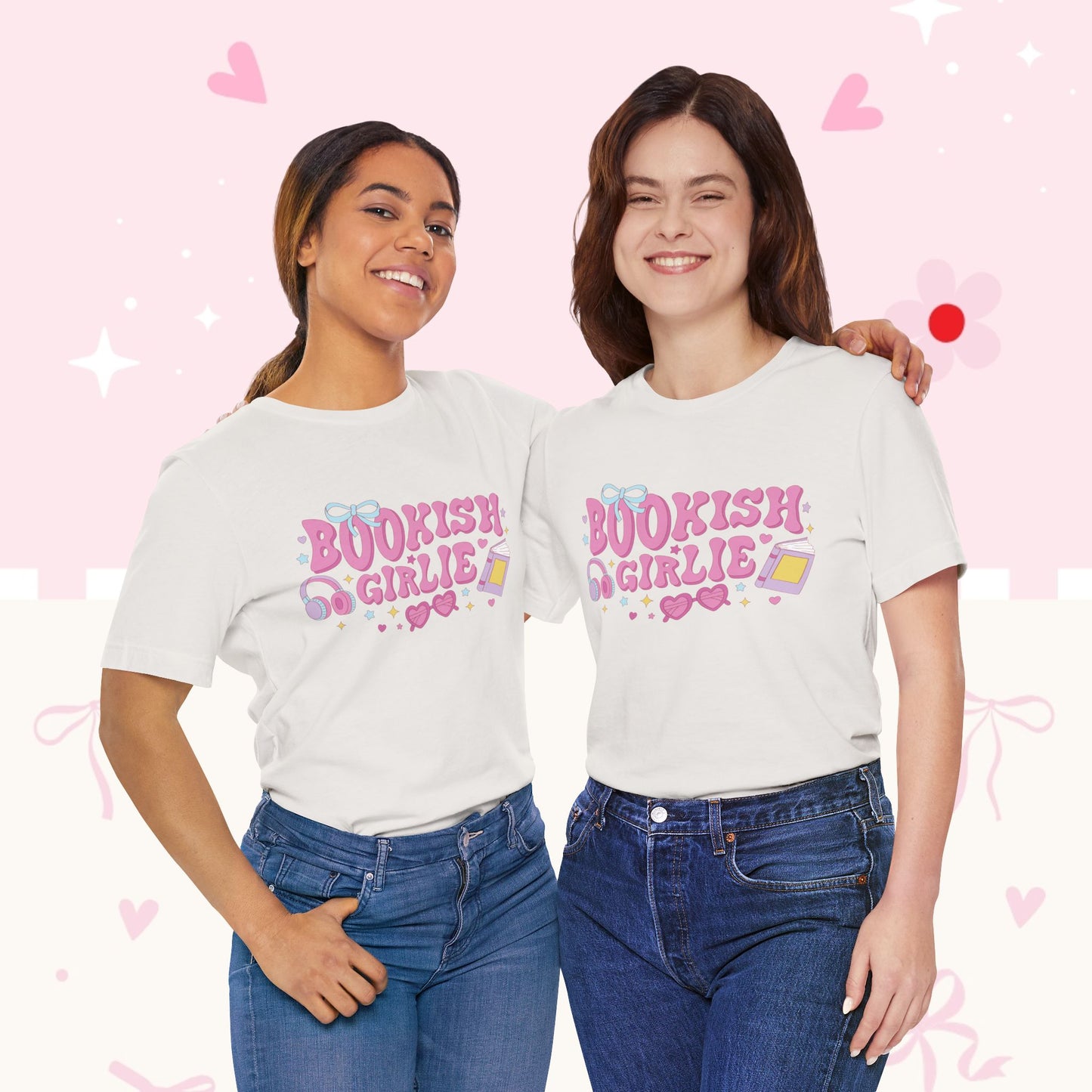 Bookish Girlie Tee — Cute Pink Reading T‑Shirt for Book Lovers