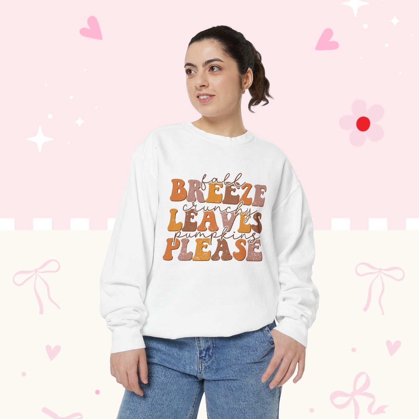 Breeze Leaves Please Sweatshirt — Cozy Autumn Graphic Pullover